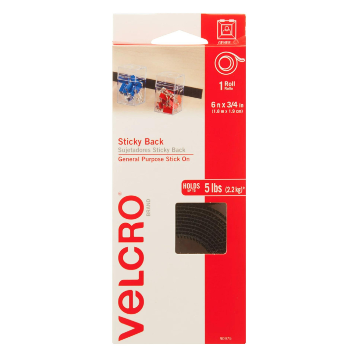 Velcro Sticky Back General Purpose Stick On Holds Up To 5lbs 6 Ft x 3/4