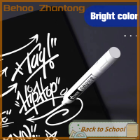 Behoo ปากกามาร์กเกอร์สีขาวกันน้ำปลายปากกาสีน้ำศิลปะพิเศษสีขาวแห้งเร็วสำหรับปากกาสีกราฟฟิตีสกรูเครื่องยนต์ยางโลหะ