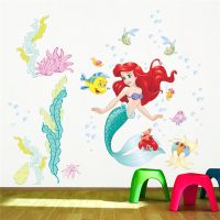 Lovely Mermaid Princess Series Wall Stickers For Kids Room Children Bedroom Wall Decals Girls Cute Gift Poster Mural Wall Stickers Decals