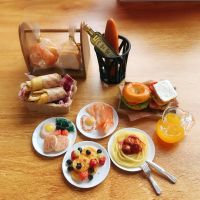 【hot】◐◘  NEW 1/6 Scale Dollhouse Miniature Bread Waffle Bacon Bagel Clay Food for Accessories