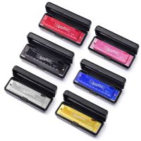 10 Hole 20 Tone Harmonica Early Educational Mini Harmonica Music Instrument Toys Easy Learning with Case for Beginner Students