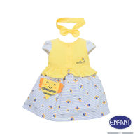 ชุดกระโปรงเด็กหญิง Enfant ผ้ายืด Cotton Spandex พิมพ์ลายผึ้งน้อย