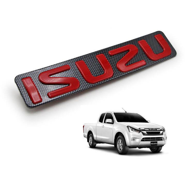 โลโก้-isuzu-ติดหน้ากระจัง-อีซูซุ-ดีแม็ค-สี-เครฟล่า-แดง-d-max-isuzu-2-4-ประตู-ปี2012-2018-ขนาด-31cm-6cm-มีบริการเก็บเงินปลายทาง