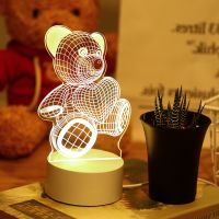 {Super bright bulb} ไฟ Led อะคริลิครูป3D โรแมนติกโคมไฟแสงตั้งโต๊ะของตกแต่งปาร์ตี้วันเกิดข้างเตียงวันวาเลนไทน์39; S