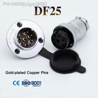 Disc Flange Aviation Connector Female Plug Male Socket DF25 GX25 2/3/4/5/6/7/8/10/12 Pin