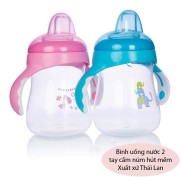 Bình uống nước cho Bé Chính hãng Upass 250ml 2 tay cầm núm hút mềm Xuất xứ