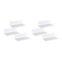 Floating Shelves Set of 6 with Cable Clips - Easily Expand Wall Space - Acrylic Small Wall Shelf, Small Display Shelf