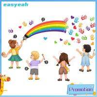 EASYEAH สีสันสดใส สติ๊กเกอร์ติดผนัง พิมพ์ด้วยมือ มือเล็กๆ สติกเกอร์ติดผนัง สติกเกอร์สีรุ้ง เด็กๆเด็กๆ