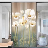 Window Film Privacy Frosted Glass Sticker Heat Insulation and Sunscreen Flower Decoration Adhesive sticker for Home