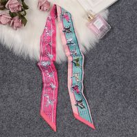 ✵  Retro Bag Scarf Women Luxury Small Silk Scarf 2021 Handbag Ribbon Brand Fashion Hair band Head Scarf Long Skinny Scarf Wholesale