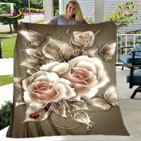 XZX180305  STMQM New 3D Rose Flower Sunflower Blanket,Flannel Blanket Throw Blanket,Sherpa w a rm Blanket for Living Room Bedroom Be