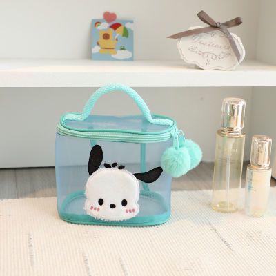 Sanrio HelloKitty LinaBell Pochacco Kirby Cartoon Cute Large Capacity Makeup Bag Wash Bag Handbag Storage Bog Girl