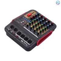 J&amp;FCOD Muslady TM4 Digital 4-Channel Audio Mixer Mixing Console Built-in 48V Phantom Power with BT Function Professional Audio System for Studio Recording Broadcasting DJ Network Live
