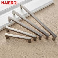 ㍿✲№ NAIERDI Aluminum Alloy Kitchen Door Handles Cabinet Handles Drawer Knobs Wardrobe Door Handles Brushed Modern Style Hardware