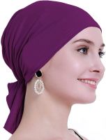 【YF】 New Muslim Bamboo Pre-Tied Scarf Ladies Chemo Cap Women Turban Hat Headwear Headscarf Wrap Cancer Bandanas Hair Accessories