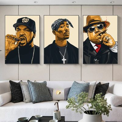 Hip Hop Singer Rapper 2Pac Art ภาพวาดผ้าใบ-Tupac Portrait โปสเตอร์และพิมพ์ภาพผนังศิลปะ-เหมาะสำหรับห้องนั่งเล่นตกแต่งบ้าน