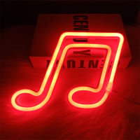 LED Neon Light Night Lamp Music Note Concert Wall Lamp For Bedroom Battery USB Power Nightlight For Party Home Decor