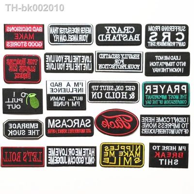 ๑❅ Black Red White Letter Iron On Patches For Clothes Embroidery Thermoadhesive Letras Parche Bordado Para Ropa Sewing Designer DIY