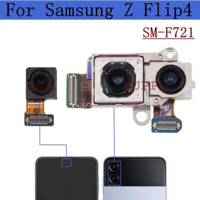 กล้องด้านหลังเดิมสําหรับ Samsung Galaxy Z Flip 4 Flip4 SM-F721B F721U เซลฟี่ด้านหน้าขนาดเล็กด้านหลังกล้องหลักโมดูล Flex