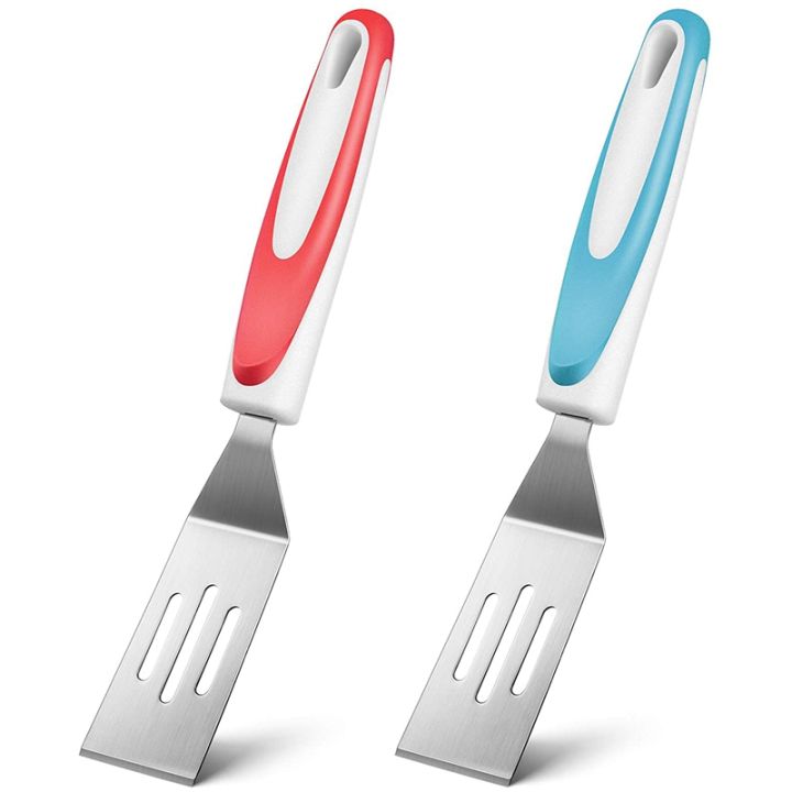 2-pieces-mini-brownie-serving-spatula-cut-and-serve-turner-cookie-spatula-mini-slotted-turner-for-flipping-egg-cooking