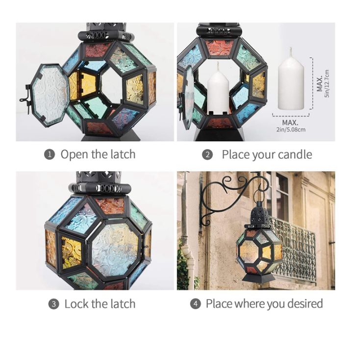 retro-iron-candle-lantern-portable-moroccan-stained-glass-candle-holder-hanging-lamp-horse-light-wind-lantern-home-decor