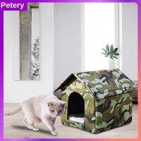 Peetery บ้านสำหรับแมวดุร้ายกลางแจ้งแบบพกพา,บ้านอบอุ่นกันน้ำห้องโดยสารคิตตี้อุปกรณ์สำหรับสัตว์เลี้ยงในถ้ำคอกคอกสุนัขที่พักสำหรับสัตว์เลี้ยงขนาดเล็กกลางฤดูหนาว