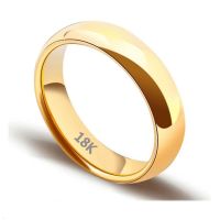 Gold Plated Ring 18Ct Gold Fashion Women Simple Couple Wedding Ring Engagement Wedding Jewellery