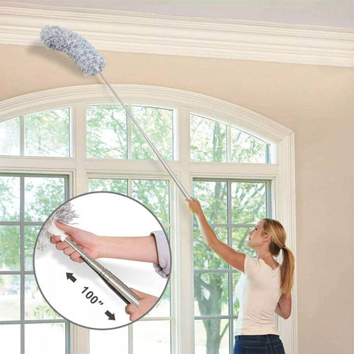INSOUND Adjustable Microfiber Dusting Brush with Long Handle, Extend