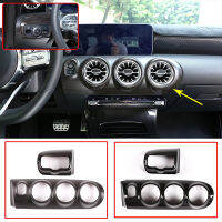 คาร์บอนไฟเบอร์สไตล์ ABS Chrome สำหรับ Benz A Class W177 2019 Central Control เครื่องปรับอากาศแผงตกแต่ง Accessories