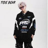 TIDE BEAR เสื้อแจ็กเก็ตผู้ชายเสื้อสเวตเตอร์ซิปครึ่งสำหรับผู้ชายเสื้อโค้ทแนวสตรีทแบบหลวมสำหรับฤดูใบไม้ผลิและฤดูใบไม้ร่วง