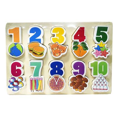 ของเล่นไม้เสริมพัฒนาการสำหรับเด็ก จิ๊กซอว์ชุดเลขคณิตนับเป็น Wood Toy Number and Count
