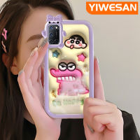 YIWESAN เคสสำหรับ OPPO A52 A72 A92 4G เคสลายการ์ตูน3D หนังจระเข้น้อยซิลิโคนโปร่งใสเคสมือถือสร้างสรรค์เคสใสและป้องกันเลนส์กล้องถ่ายรูปลายปิศาจน้อยน่ารัก