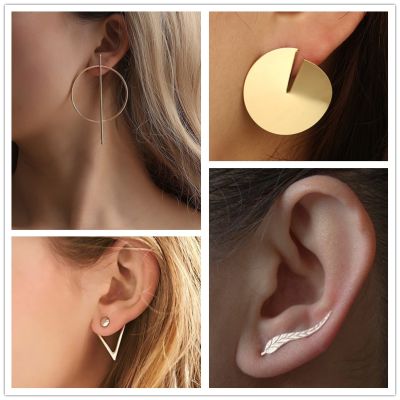 【YP】 Hot Sale Round Earrings Gold Color Star Ear Fashion Jewelry