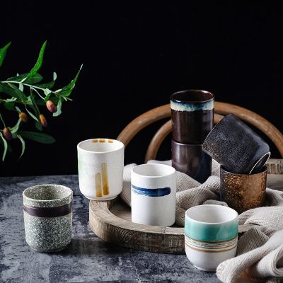 【High-end cups】 200มิลลิลิตรถ้วยชาเซรามิกแก้วเบียร์ชาแก้ววิสกี้แก้ว Drinkware ถ้วยเซรามิกลาเต้เฉพาะกาแฟญี่ปุ่นพิธีชงชา