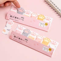 Kawaii สีชมพู Cat Paw Memo Pad แผ่น To Do List Planner สติกเกอร์ Sticky Notes หน้าธงน่ารักเครื่องเขียนอุปกรณ์ตกแต่งสำนักงาน-kxodc9393