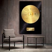 Voyager 1 Golden Record Print on Canvas Painting Wall Art for Living Room Home Decor Boy Gift