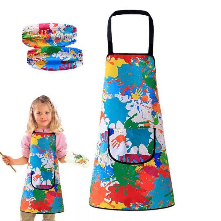 childrens-art-apron-waterproof-artist-painting-aprons-children-art-smocks-with-pocket-and-sleeves-for-age-3-11-kitchen-chef-aprons-for-cooking-baking-painting-well-made