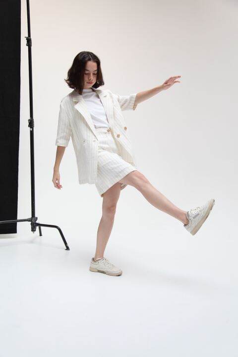 butterscotth-stripe-a-line-skirt-กระโปรงทรงเอ-ผ้าลินิน-ลายทาง-pre-order-สินค้ารอ-7-14-วัน