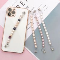 [COD] 2021 new diy mobile phone shell freshwater pearl exquisite chain bracelet female accessories