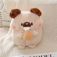 【CW】Kawaii Dog Plush Pillow Cute Puppy Hold Drumsticks Dolls Stuffed Soft Animal Cushion Girls Kids Birthday Xmas Gifts