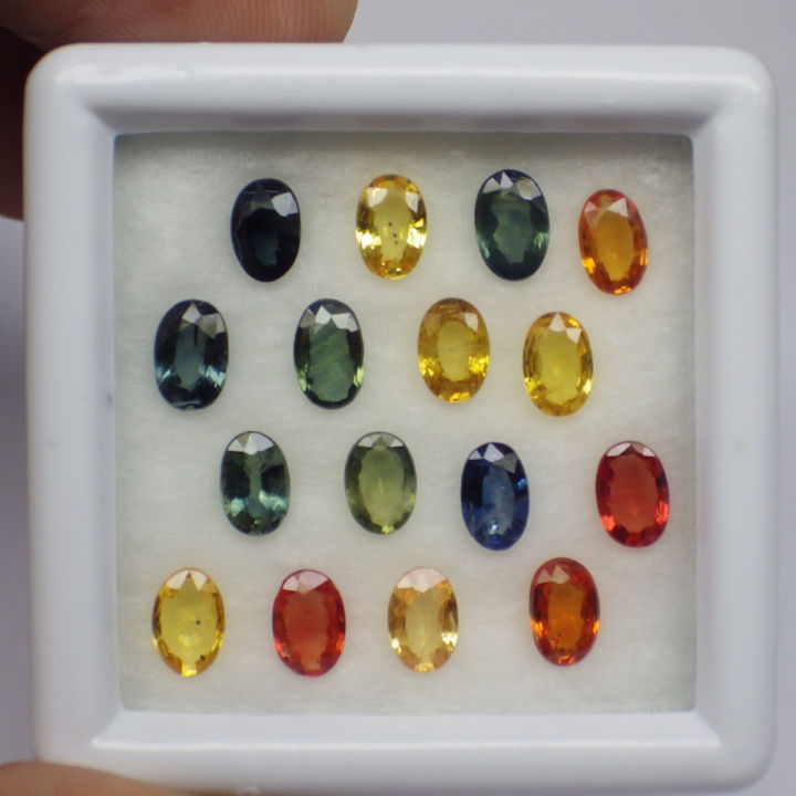 พลอย-แซฟไฟร์-ซองเจีย-แท้-ธรรมชาติ-natural-yellow-sapphire-songea-หนักรวม-8-26-กะรัต-จำนวน-16-เม็ด