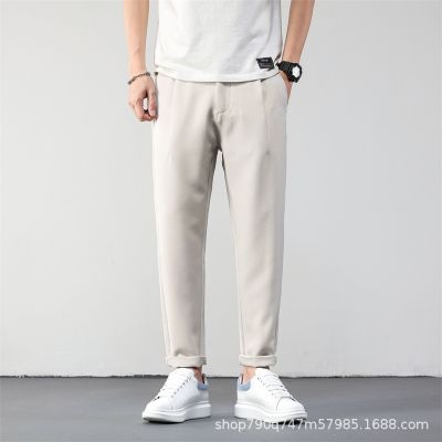 [COD] Wholesale casual trousers mens fall feeling high waist straight Korean version slim fit non-ironing suit trendy fashion all-match