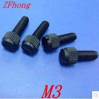 100ชิ้น M3 * 8/10/12/15สีดำไนล่อนมือกระชับสกรู Antirust สายฟ้าพลาสติก Knurled สกรูฉนวนกันความร้อนน็อต