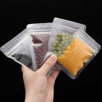 20Pcs Matte Transparent Zipper Plastic Bag Aluminum Foil Hologram Food Pouch Small Water Proof Zipper Reclosable Pouches 4SizeAdhesives Tape