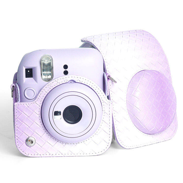 uni-1ชิ้นเคสหนัง-pu-สำหรับ-instax-mini-12กระเป๋าสะพายไหล่ป้องกันกล้องทันทีสำหรับ-fujifilm-mini-12อุปกรณ์เสริม