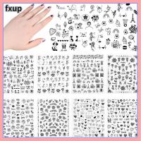 FXUP ตกแต่งเล็บ DIY กาวในตัว สติ๊กเกอร์ติดเล็บ เพ้นท์เล็บ กุหลาบดำ สติ๊กเกอร์ติดเล็บ