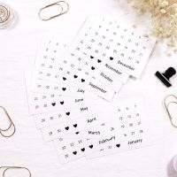 Transparent 12 Sheets Round Diary Date Label Stickers Planner Stickers for Full Year Weekly Monthly Schedule Index Stationery Stickers Labels