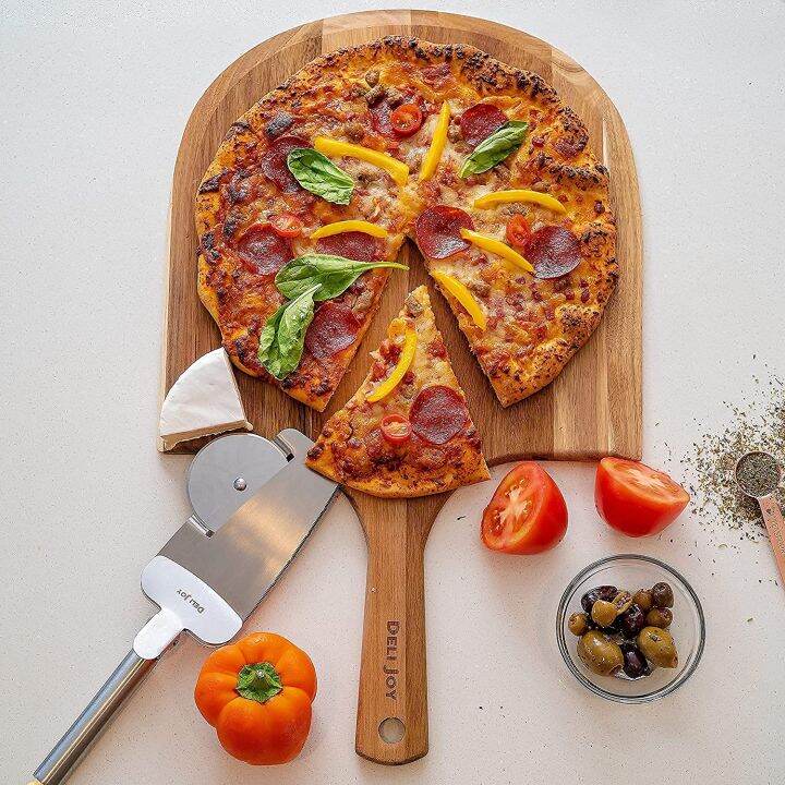 wooden-pizza-board-ไม้รองพิซซ่า-ขนาด-36x24-cm-เขียงรองพิซซ่า-จานรองพิซว่า-บอร์ดไม้พิซซ่า-แผ่นบอร์ดไม้สำหรับตัดพิซซ่า-ถาดไม้รองอาหาร-รองขนมปัง