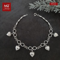 MT สร้อยข้อมือเงินแท้ บอลกลม+อินฟินิตี้ ตุ้งติ้งหัวใจ ข้อมือ 20, 21 ซม.Solid 925 Sterling Silver Infinity &amp; Heart Bracelet (sb222) MT Jewelry มณีธารา