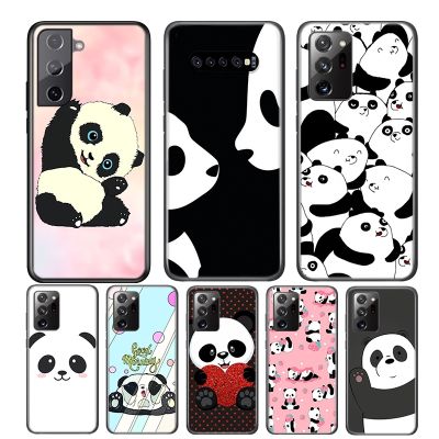 【CW】 Cute Panda Cartoon For Samsung Galaxy S21 S20 FE Ultra S10 S10E Lite 5G S9 S8 S7 S6 Edge Plus Phone Case